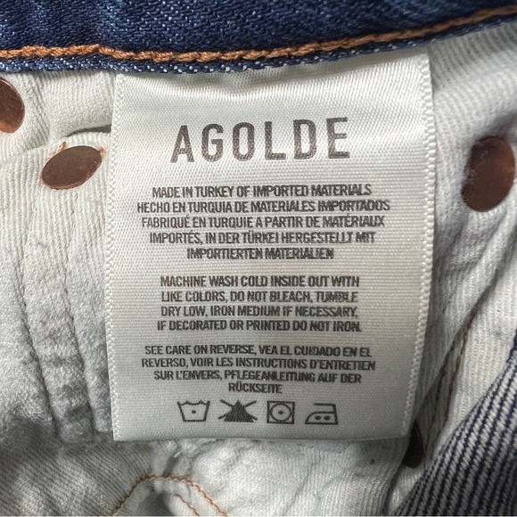 Agolde Women's High Rise Jeans in Dark Blue - Picture 15 of 16
